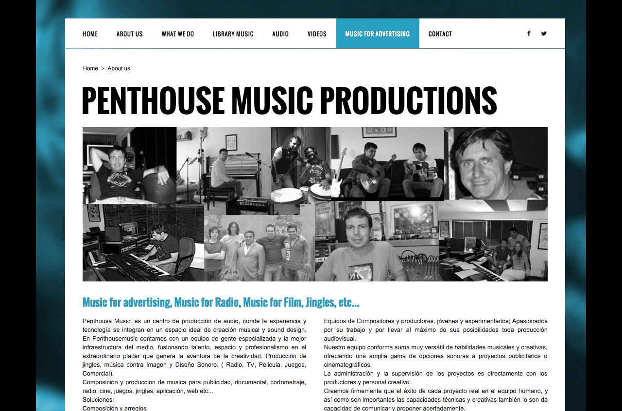 Desarrollo web para industria de la musica